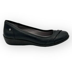 NWOT Lifestride i-Loyal Flats Black Womens 10 faux leather